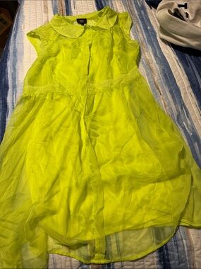 Missguided Neon Lime Chiffon Top